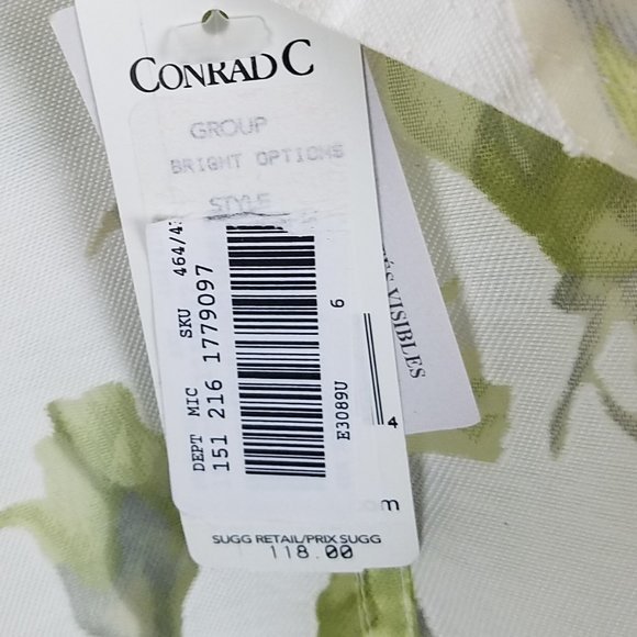 ConradC Collection blouse white w/sheer‎ burnouts 6 - Picture 7 of 8